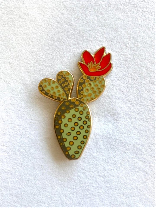 Cactus Flower Lapel Pin Badge