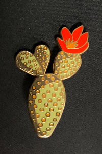 Cactus Flower Lapel Pin Badge
